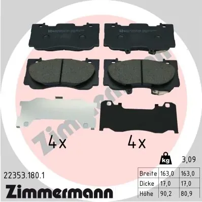 Pastillas de freno 223531801 Zimmermann