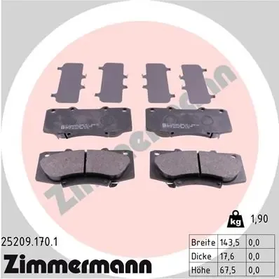 Pastillas de freno 252091701 Zimmermann