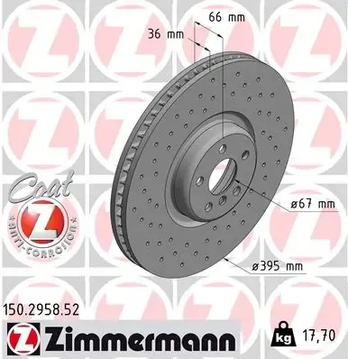 Disco de freno 150295852 Zimmermann