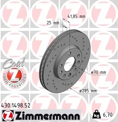 Disco de freno 430149852 Zimmermann