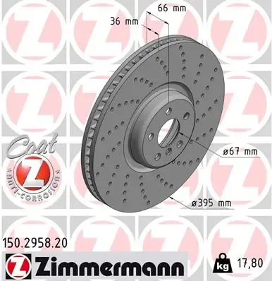 Disco de freno 150295820 Zimmermann