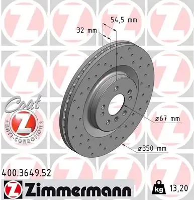 Disco de freno 400364952 Zimmermann