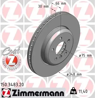 Disco de freno 150348320 Zimmermann