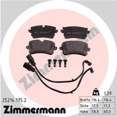 Pastillas de freno traseras 252141752 Zimmermann