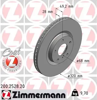 Disco de freno 200252820 Zimmermann