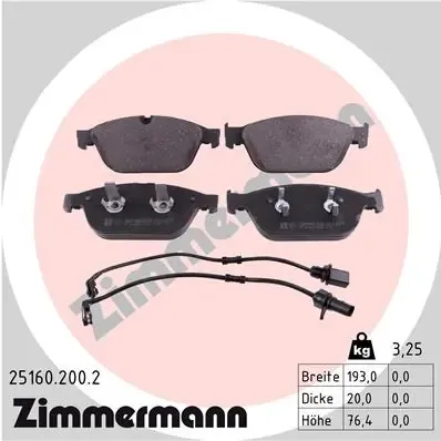 Pastillas de freno 251602002 Zimmermann