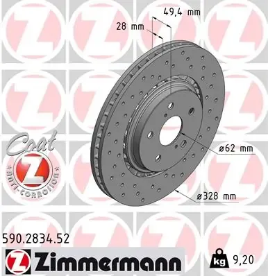 Disco de freno 590283452 Zimmermann