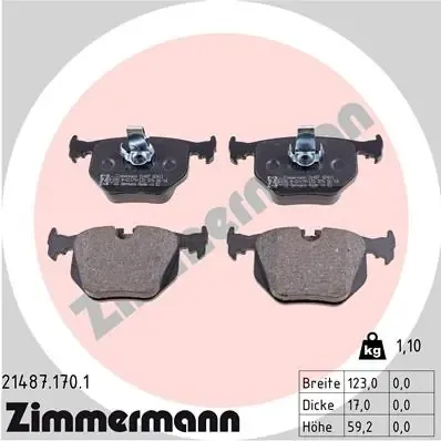 Pastillas de freno traseras 214871701 Zimmermann