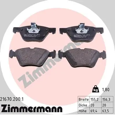 Pastillas de freno 216702001 Zimmermann
