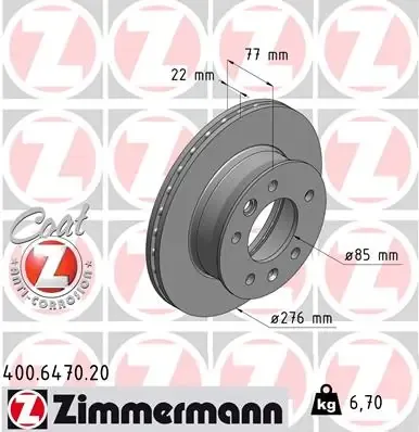 Disco de freno 400647020 Zimmermann