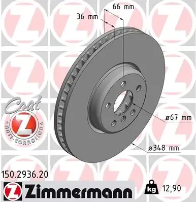 Disco de freno 150293620 Zimmermann