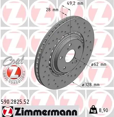 Disco de freno 590282552 Zimmermann