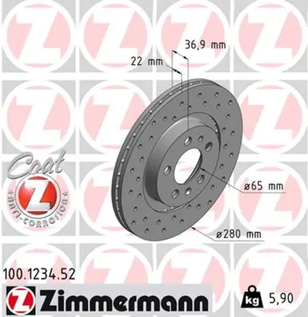 100.1234.52 Zimmermann freno de disco delantero
