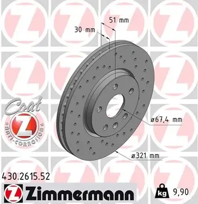 Disco de freno 430261552 Zimmermann