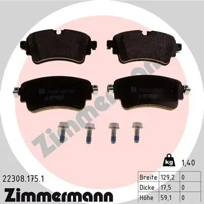 Pastillas de freno traseras 223081751 Zimmermann