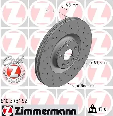 Disco de freno 610373152 Zimmermann