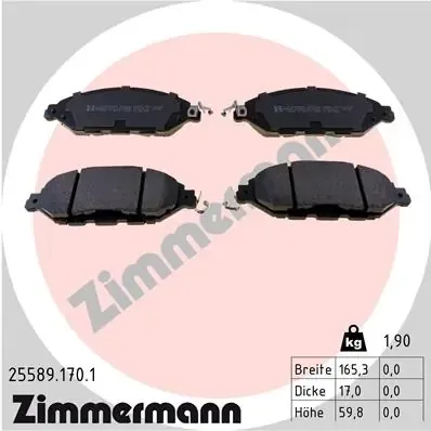 Pastillas de freno 255891701 Zimmermann