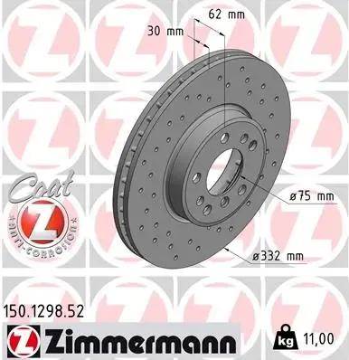 Disco de freno 150129852 Zimmermann