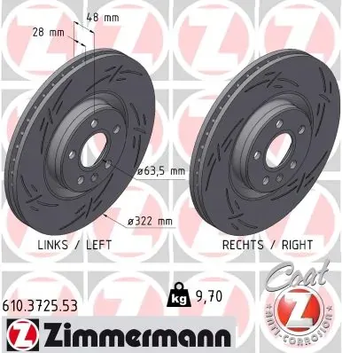 Disco de freno 610372553 Zimmermann