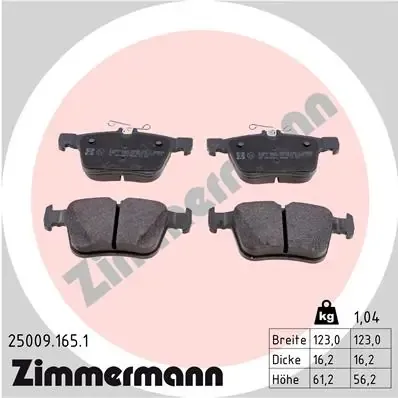Pastillas de freno traseras 250091651 Zimmermann