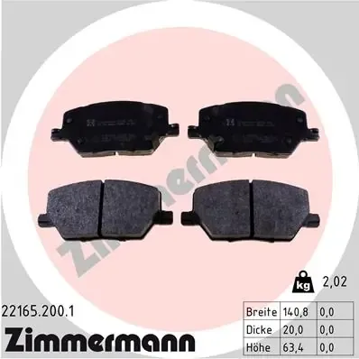 Pastillas de freno 221652001 Zimmermann