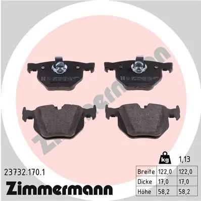 Pastillas de freno traseras 237321701 Zimmermann