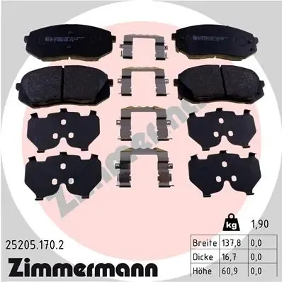 Pastillas de freno 252051702 Zimmermann