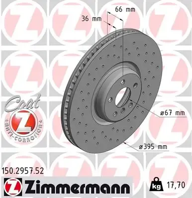 Disco de freno 150295752 Zimmermann