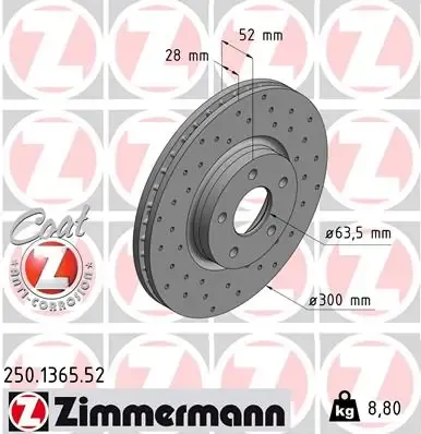 Disco de freno 250136552 Zimmermann