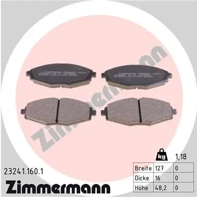 Pastillas de freno 232411601 Zimmermann