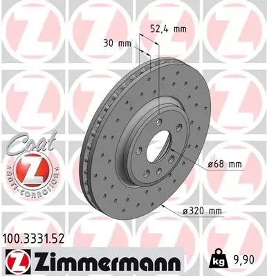 Disco de freno 100333152 Zimmermann