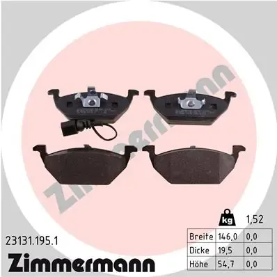 Pastillas de freno 231311951 Zimmermann