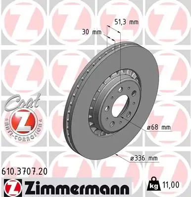 Disco de freno 610370720 Zimmermann