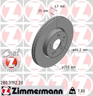 Disco de freno 280319220 Zimmermann