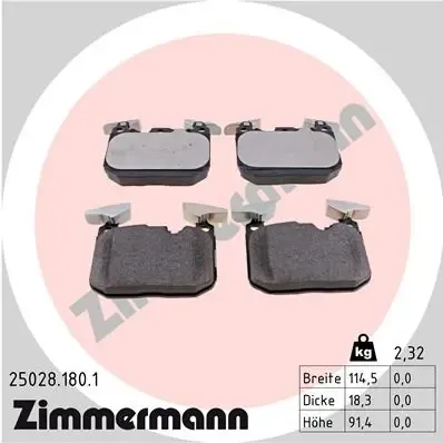 Pastillas de freno 250281801 Zimmermann