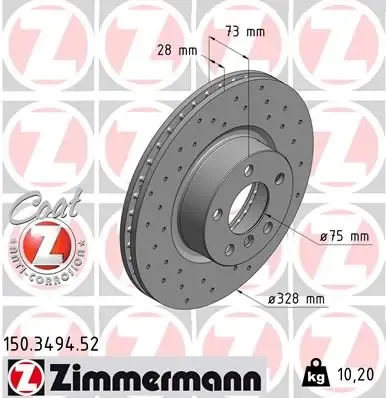 Disco de freno 150349452 Zimmermann