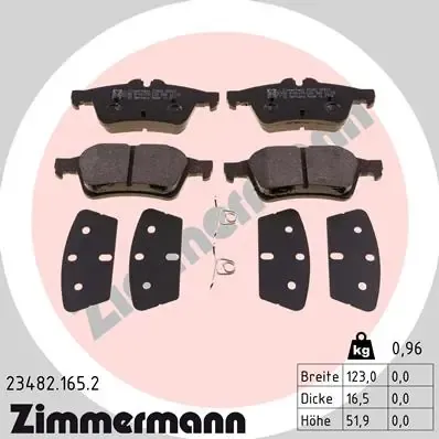 Pastillas de freno traseras 234821652 Zimmermann