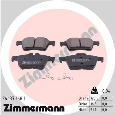 Pastillas de freno traseras 241371681 Zimmermann