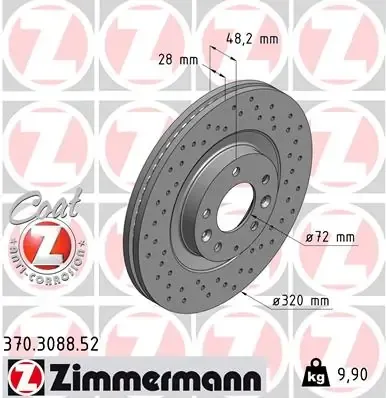 Disco de freno 370308852 Zimmermann