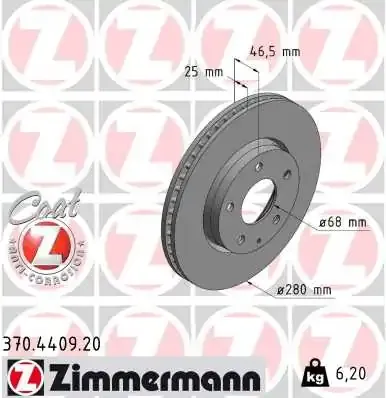 Disco de freno 370440920 Zimmermann