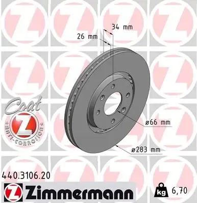 Disco de freno 440310620 Zimmermann