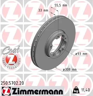 Disco de freno 250570220 Zimmermann