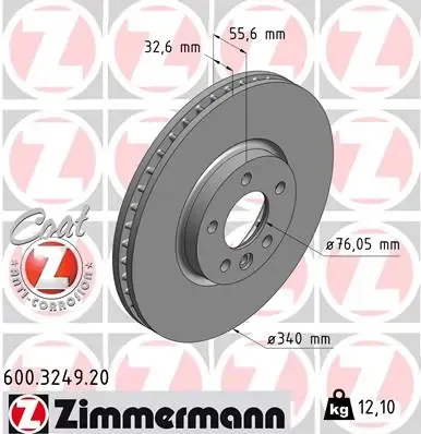 Disco de freno 600324920 Zimmermann