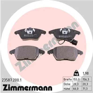 Pastillas de freno 235872001 Zimmermann