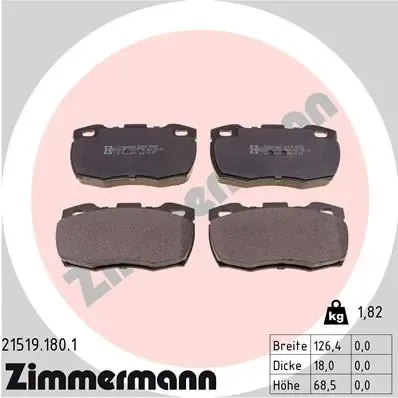 Pastillas de freno 215191801 Zimmermann