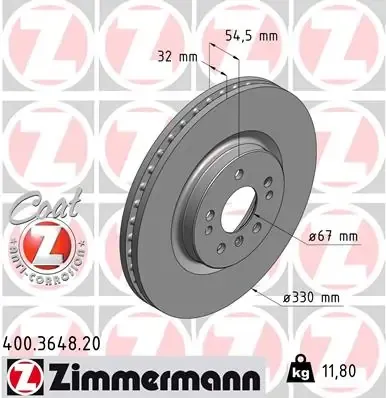 Disco de freno 400364820 Zimmermann