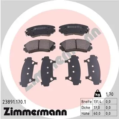 Pastillas de freno 238911701 Zimmermann