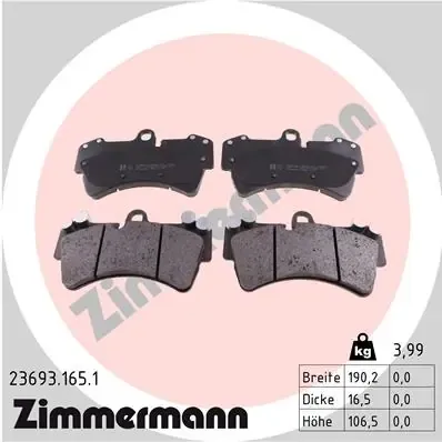 Pastillas de freno 236931651 Zimmermann