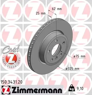 Disco de freno 150343120 Zimmermann