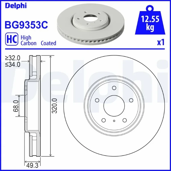 BG9353C Delphi freno de disco delantero